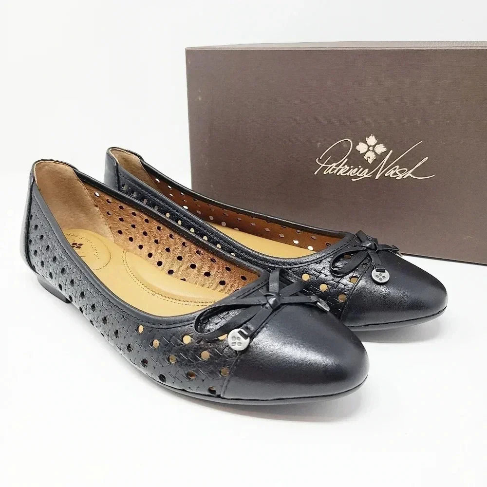 New Patricia Nash Bettina Black Ballet Flats 6